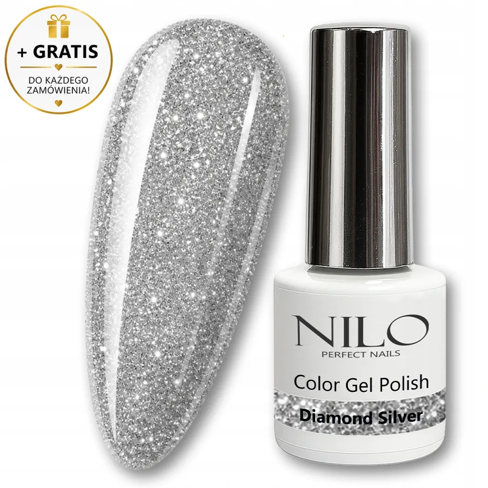 Lakier Hybrydowy Diamond Silver – NILO no.122